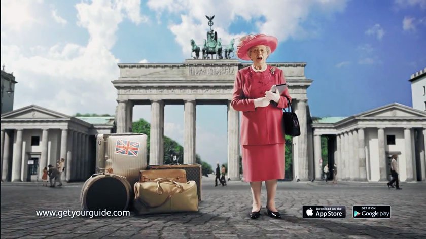 Queen im Werbespot von Get Your Guide